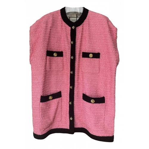 Pre-owned Gucci Tweed Jacket In Pink