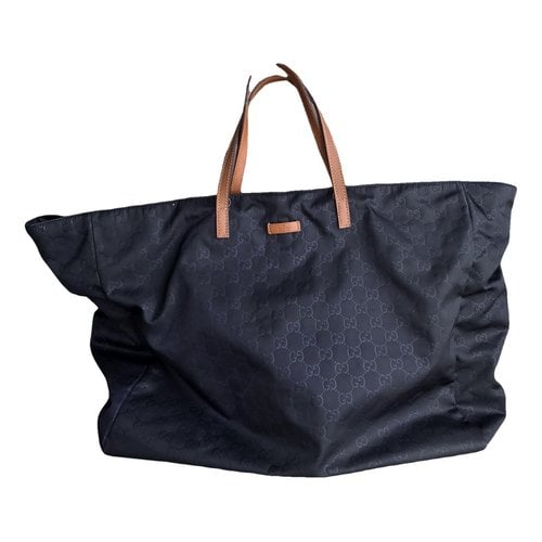 Pre-owned Gucci Cloth Handbag In Blue