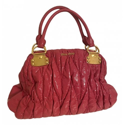 Pre-owned Miu Miu Matelassé Leather Handbag In Pink