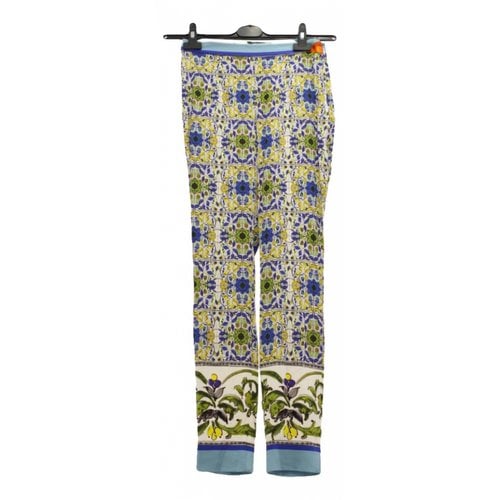 Pre-owned Dolce & Gabbana Silk Trousers In Multicolour