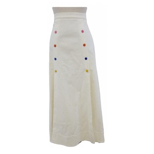 Pre-owned Saloni Skirt In White