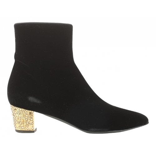 Pre-owned Giuseppe Zanotti Cloth Ankle Boots In Black