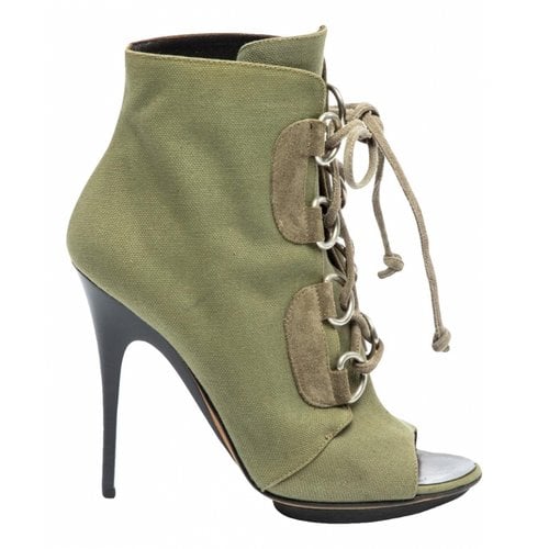 Pre-owned Giuseppe Zanotti Cloth Ankle Boots In Green
