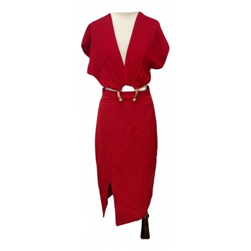 Pre-owned Haney Silk Dress In Red