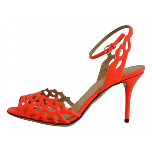 Pre-owned Charlotte Olympia Leather Sandals In Orange