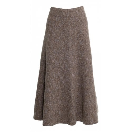Pre-owned Celine Wool Maxi Skirt In Brown