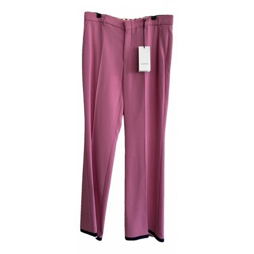 Pre-owned Gucci Straight Pants In Pink