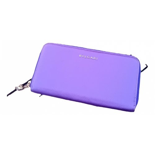 Pre-owned Bvlgari Leather Wallet In Purple