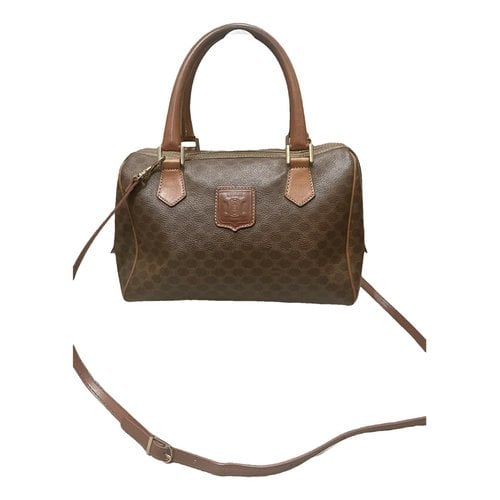 Pre-owned Celine Triomphe Vintage Leather Crossbody Bag In Brown