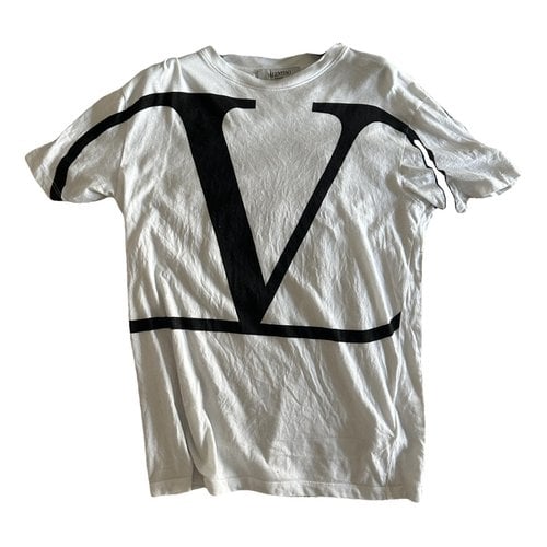 Pre-owned Valentino Vlogo T-shirt In White