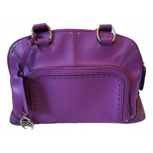 Pre-owned Lancel Adjani Leather Handbag In Purple