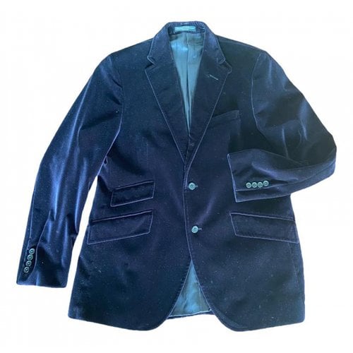 Pre-owned Polo Ralph Lauren Velvet Vest In Blue