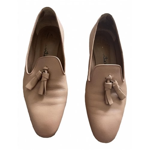 Pre-owned Santoni Leather Flats In Pink