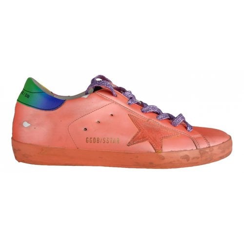 Pre-owned Golden Goose Superstar Leather Trainers In Orange
