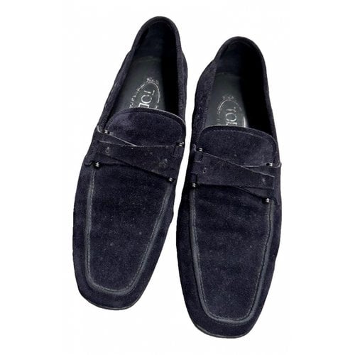 Pre-owned Tod's Gommino Flats In Navy