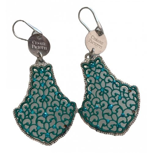 Pre-owned Cesare Paciotti Earrings In Green
