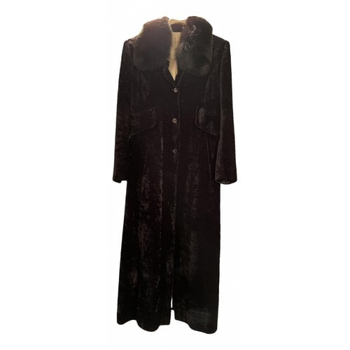 Pre-owned Anna Molinari Velvet Coat In Black