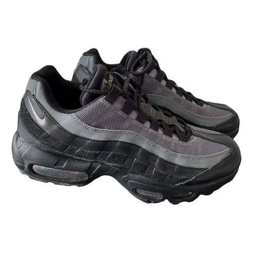 Pre-owned Nike Air Max 95 Leather Trainers In Black