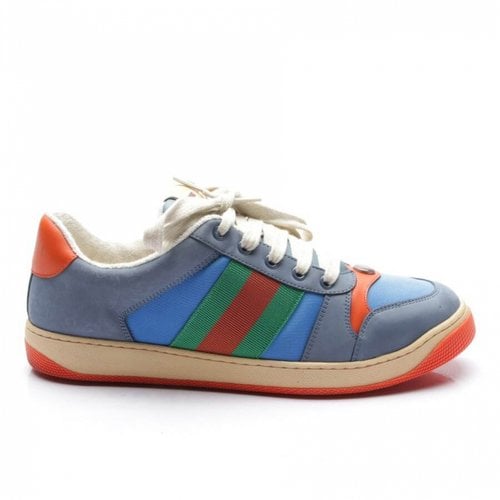 Pre-owned Gucci Leather High Trainers In Multicolour