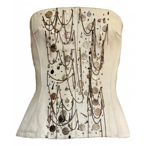 Pre-owned Dolce & Gabbana Leather Corset In Beige