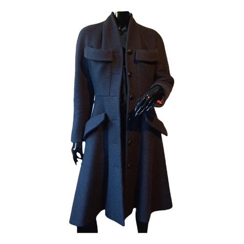 Pre-owned Dior Cashmere Coat In Anthracite