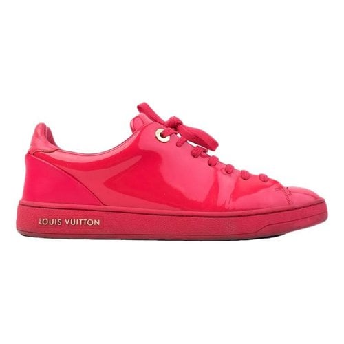 Pre-owned Louis Vuitton Leather Trainers In Pink