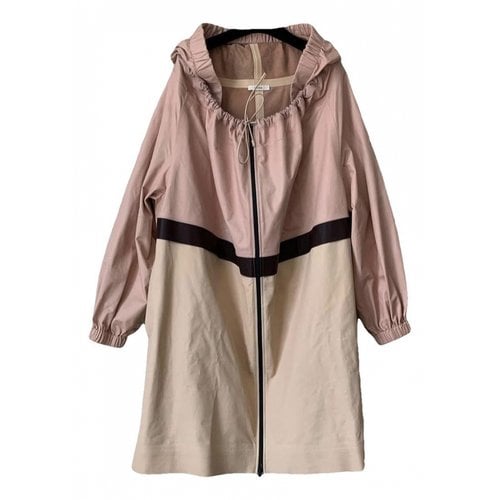 Pre-owned Celine Leather Trench Coat In Pink