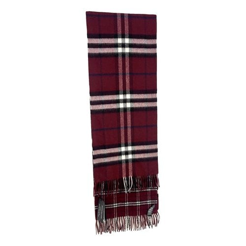 Pre-owned Burberry Cashmere Scarf & Pocket Square In Burgundy