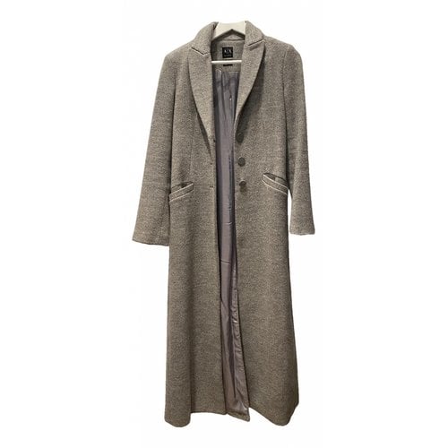 Pre-owned Armani Exchange Wool Coat In Grey