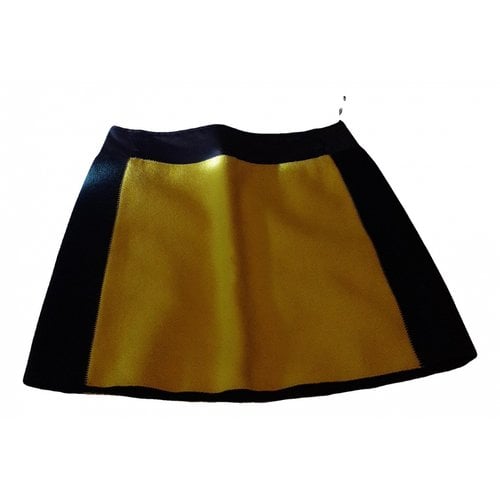 Pre-owned Miu Miu Wool Mini Skirt In Yellow