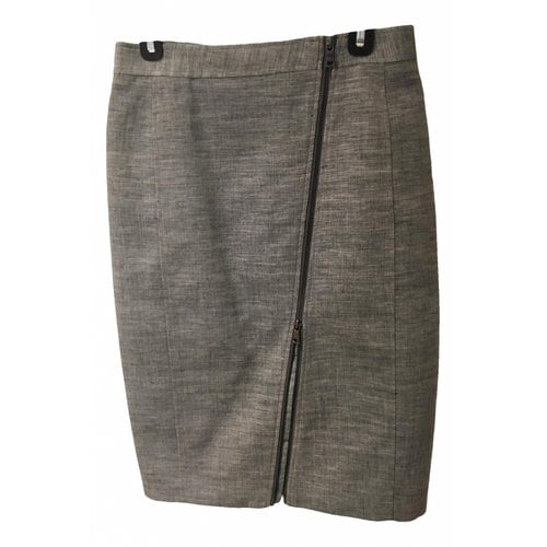 Pre-owned Bcbg Max Azria Linen Mid-length Skirt In Grey