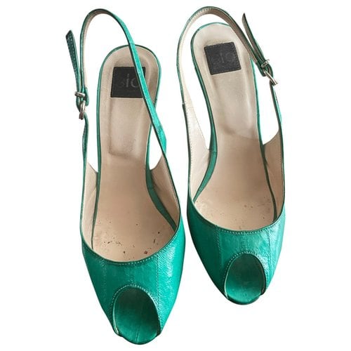 Pre-owned Islo Leather Heels In Green