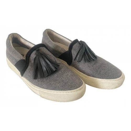 Pre-owned Lanvin Cloth Flats In Grey