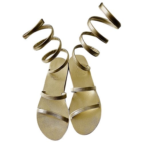 Pre-owned Ancient Greek Sandals Leather Sandals In Gold