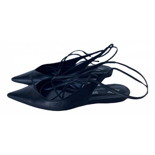 Pre-owned Attico Leather Ballet Flats In Black