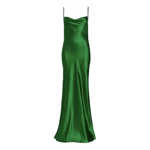 Pre-owned L Agence Silk Maxi Dress In Green