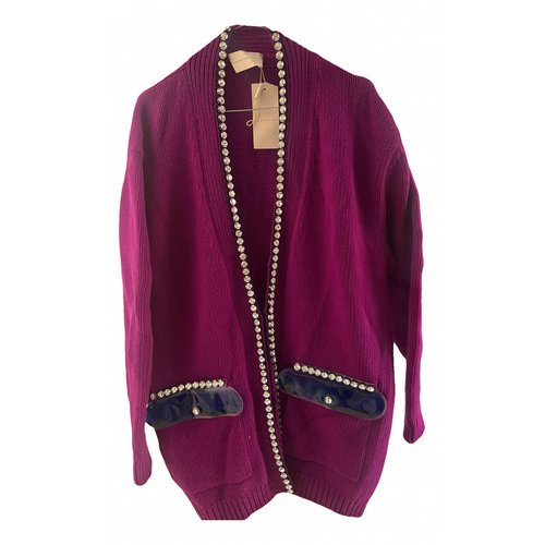 Pre-owned Christopher Kane Wool Cardi Coat In Purple