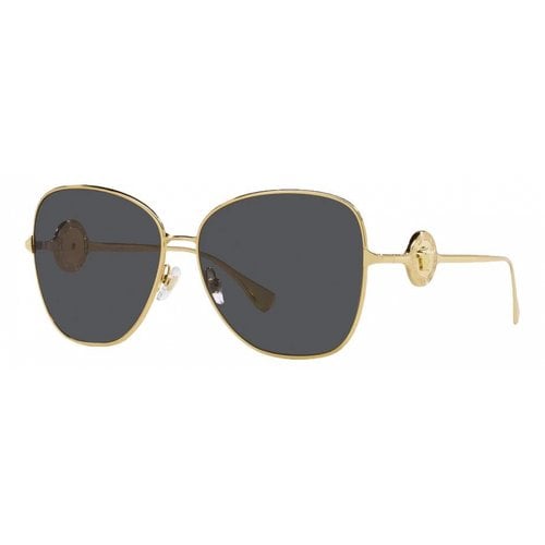 Pre-owned Versace Oversized Sunglasses In Gold