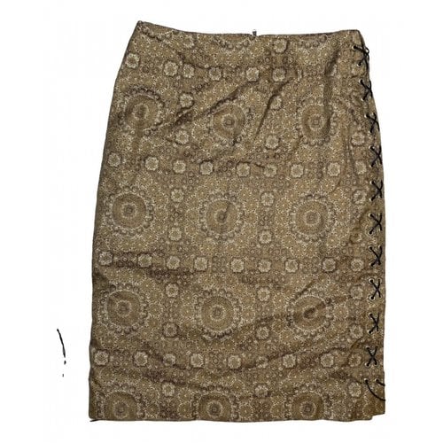 Pre-owned Aquascutum Mid-length Skirt In Gold