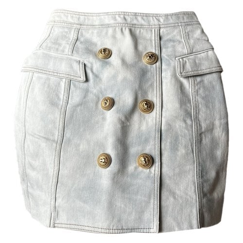 Pre-owned Balmain Mini Skirt In White