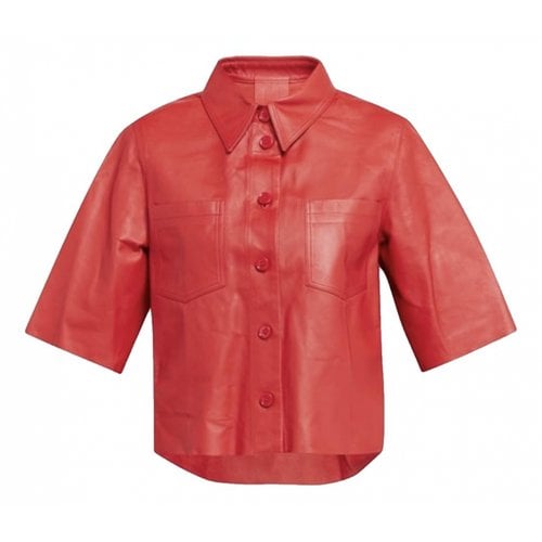 Pre-owned Hogl Leather Blouse In Red