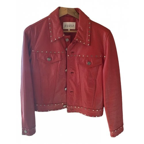 Pre-owned Claudie Pierlot Leather Short Vest In Red