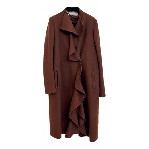Pre-owned Valentino Cashmere Coat In Burgundy