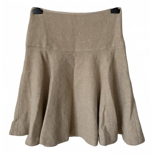 Pre-owned Ralph Lauren Wool Mini Skirt In Beige