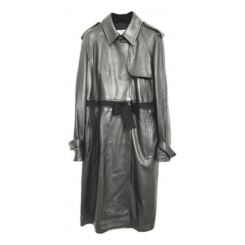 Pre-owned Valentino Leather Coat In Black