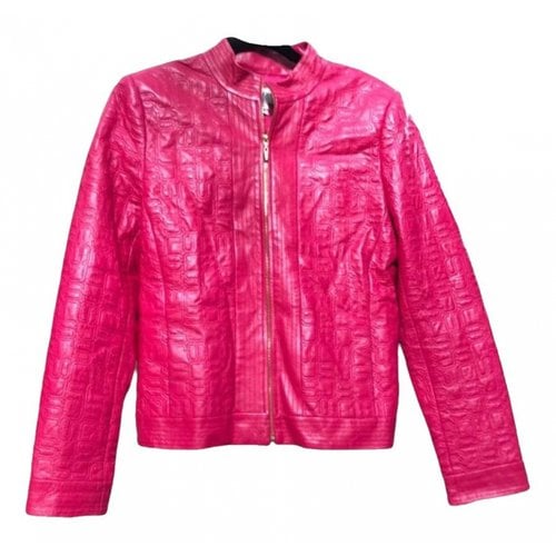 Pre-owned St John Leather Jacket In Pink
