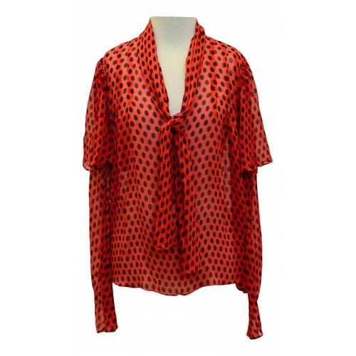 Pre-owned Diane Von Furstenberg Silk Blouse In Red