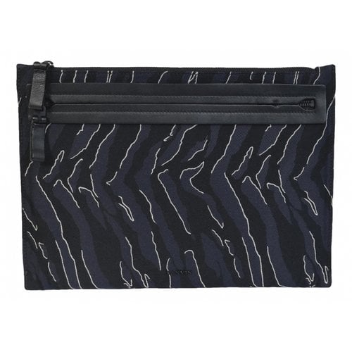 Pre-owned Lanvin Cloth Clutch Bag In Navy