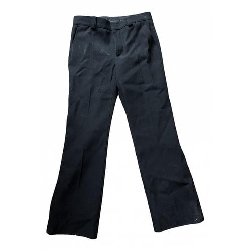 Pre-owned Gucci Wool Straight Pants In Black