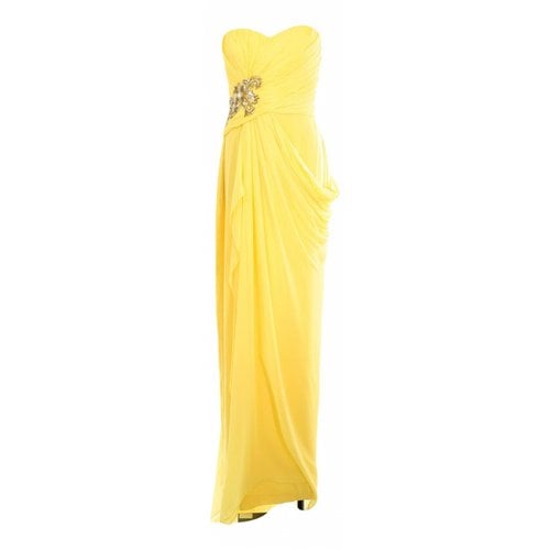 Pre-owned Marchesa Notte Silk Maxi Dress In Yellow